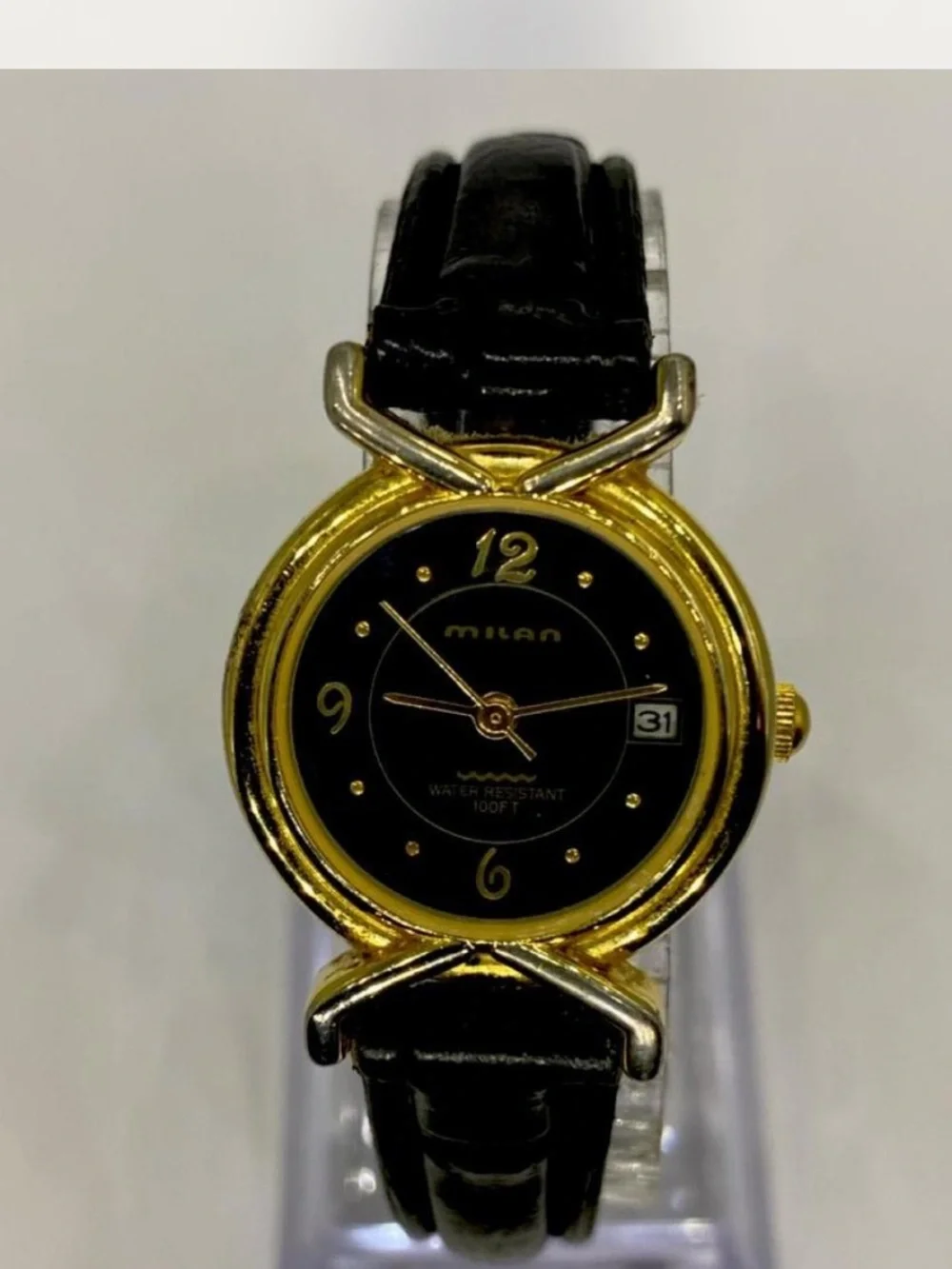 *** Milani  ^^^ Black /   Gold Women's Dress Watch *^*